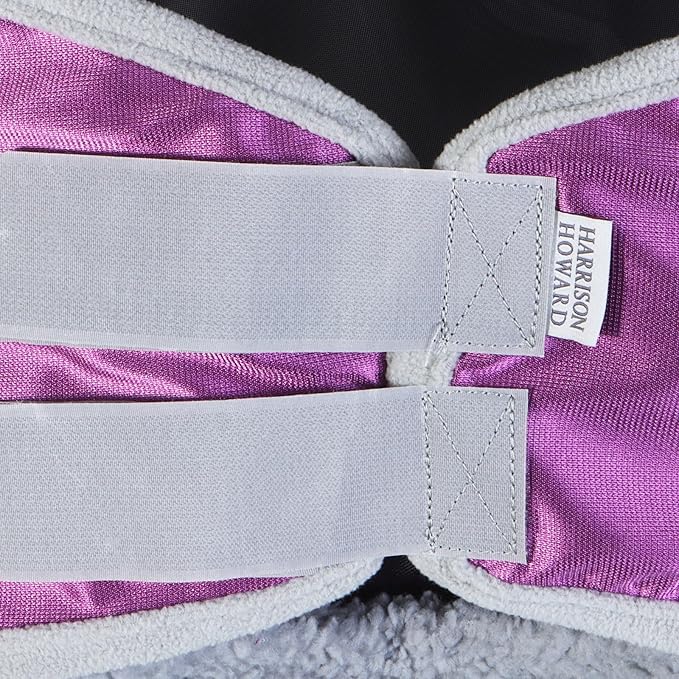 Harrison Howard CareMaster Pro Luminous Horse Fly Mask Large Eye Space Standard with Ears UV Protection for Horse Dark Magenta S Pony