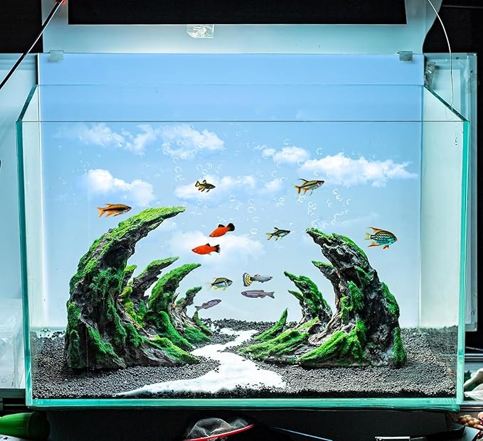 Novelsite Fish Tank Accessories, Aquarium Decorations, Scenery, Rock Ornaments - Create Aquatic Beauty with Premium Aquarium Decorations,14.4" W x 7.1" H x 3.4" D
