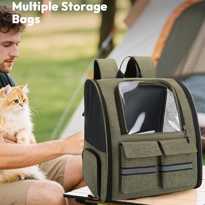 Cat Backpack Carrier Small Dogs Backpack Carrier,Large Space Breathable Cat Bubble Backpack,Shaded Puppy Backpack Carrier,Ventilated for Travel, Hiking,Cycling,Shopping,and Vet