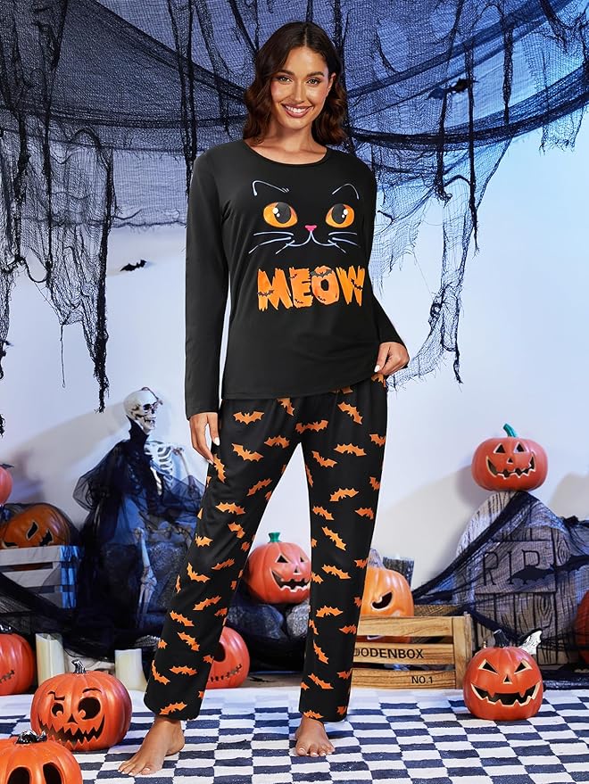 YIJIU Women's Sleepwear Long Sleeve Top and Pants Pajama Set Panda Print Nighty