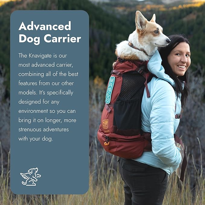 K9 Sport Sack Knavigate - Small, Lunar Rock - Ideal for Dogs with 13-16” Back Length - Adjustable, Backpack-Style Carrier with Internal Frame & Padded Hip Belt