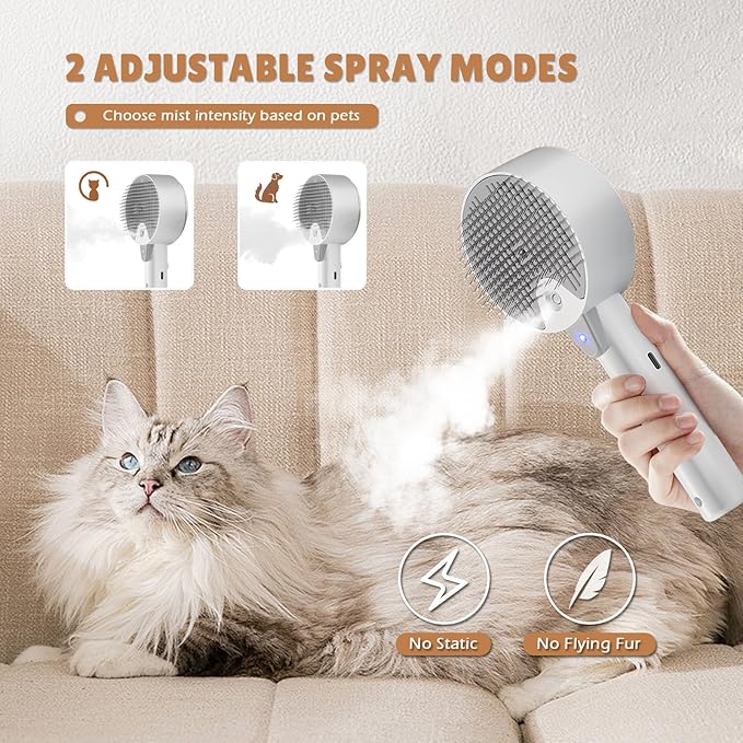 Cat Steam Brush for Shedding Spritz Defur Comb Cloud Care Cat Brush for Indoor Cats Shedding Steam Brushes for Long Short Hair Cats Dogs 2024 New Spray Pet Grooming Brushes for Massage Clean