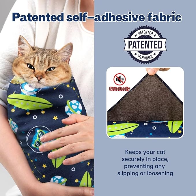 Paw Legend 21.7" Cat Wrap for Grooming Cat Wrap for Cutting Nails Cat Restraint for Nail Clipping Self Adhesive Blanket Restraint Cloth for Cats