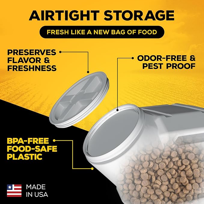 Gamma2 Vittles Vault Pet Food Storage Containers - Sealed Dog and Cat Food Storage Container, Fits up to 35lbs, Made in the USA - [12"L x 16.75"H]