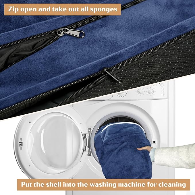 Comfort Expression Large Dog Beds Waterproof Orthopedic Foam Dog Sofa Beds Comfy Pet Bed with Washable Removable Cover & Non-Slip Bottom(Large,Navy Blue)