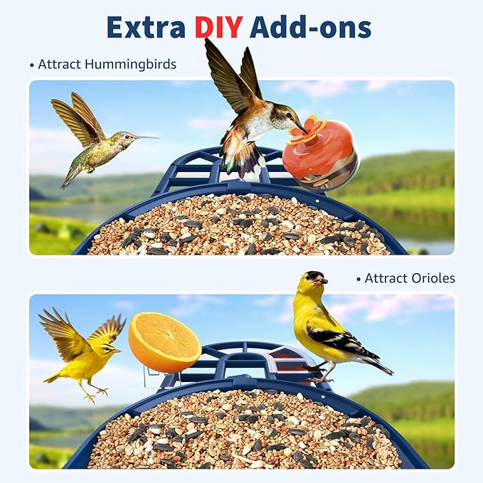 PeckCam® Bird Feeder with Camera with AI Identify 10000+ Birds Species, 3 Solar Panels, 2K Live View, Instant Arrival Alerts, Smart Bird House with Cam, Gift for Bird Lovers