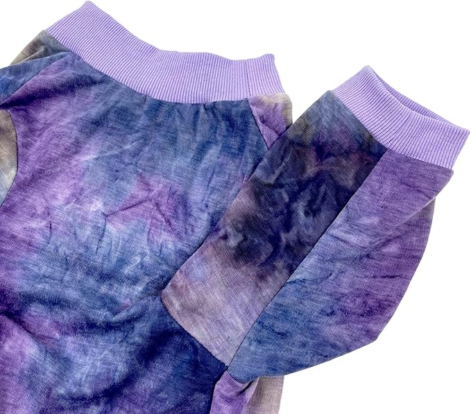D.E.E Cotton Dog Shirts Large Tie Dye Dog Clothes Lightweight Girl Boy Big (Purple, 2X-Large)
