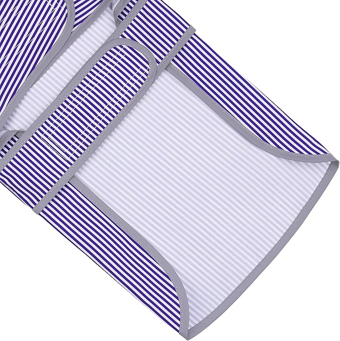 Dog Raincoat for Small Dogs Puppies Waterproof Hooded Rain Jacket with Reflective Strips Leash Hole & Poncho Adjustable Fit (Bluestripe,S)