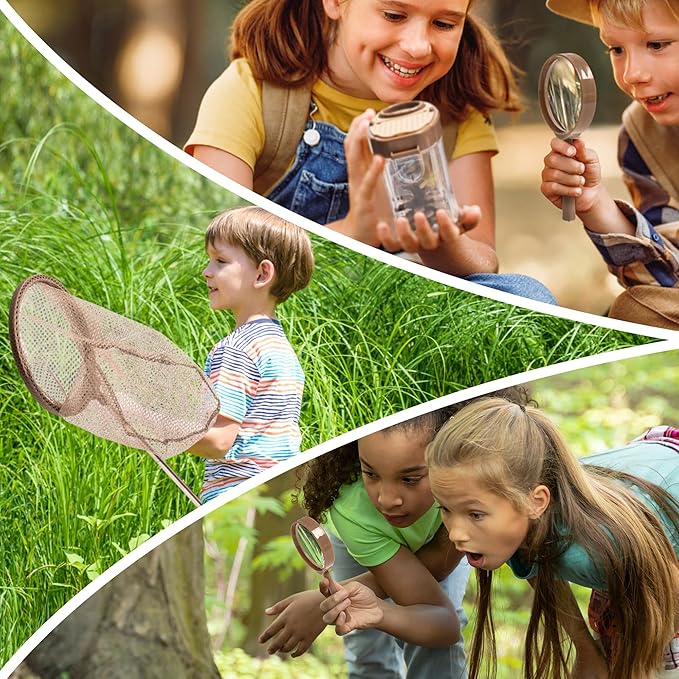 ROBUD Kids Explorer Kit, Bug Catcher Kit with Bag Kit, Outdoor Exploration Set for Camping, Montessroi Toy for Kids Coming Closer to Nature，WRP07