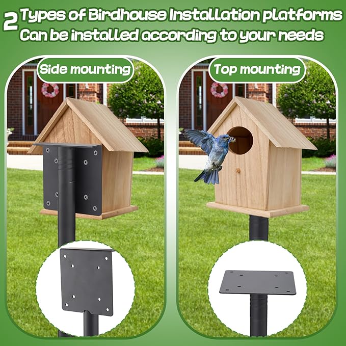 Bird Feeder Pole for Outdoors - 82in Tall Adjustable Heavy Duty Bird House Feeding Station with 5-Prong Anchor for Christmas Outside Garden Wild Bluebirds Watching Gifts