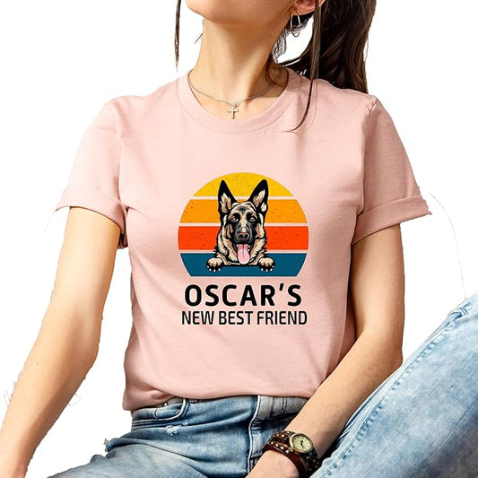 Custom Dog Mom Shirt for Women Pet Ears Sweatshirt with Name Unique Puppy Line Art Cute Dad Hoodie for DogDad Owner Lover