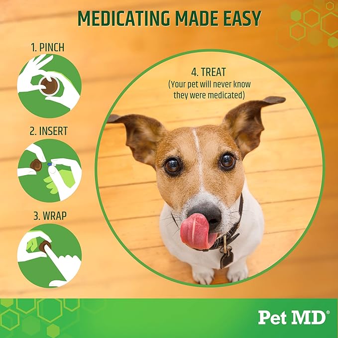 Pet MD Wrap A Pill Bacon Flavor Pill Paste for Dogs - Create a Pocket to Hide Pills and Medication - 59 Servings