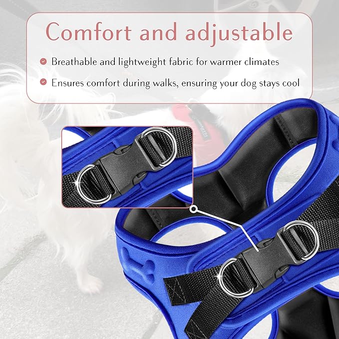 Comfort Fit Dog Harness Soft Padded No Pull Harness with Adjustable Buckles for Small Medium Large Dogs Step in Pet Vest with Easy Control Handle for Walking Jogging Running Training Dogs & Puppies