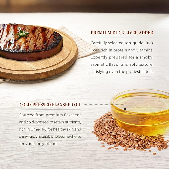 Herz Air-Dried Dog Food Lamb & Duck Liver Recipe 2.2 lb, All-Natural, High-Protein, Grain-Free, Limited Ingredients, Complete & Balanced, Premium Canine Cuisine