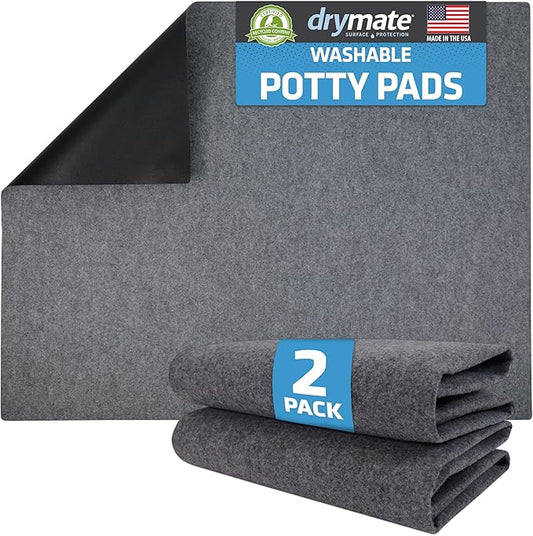 Drymate 2-Pack Washable Pee Pads for Dogs (29x36), Waterproof, Absorbent, Slip-Resistant, Reusable Pet Training Potty Puppy Mats, Housebreaking, Incontinence Bed Pads, Crate, Kennel (USA Made)