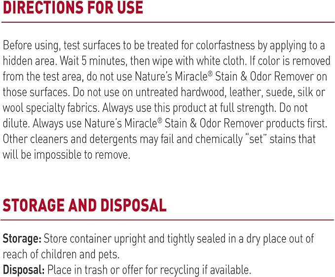 Nature’s Miracle® Stain & Odor Remover, Tough on Dog Urine, Feces, Vomit, Drool and Other Organic Stains and Odors, 1 Gallon