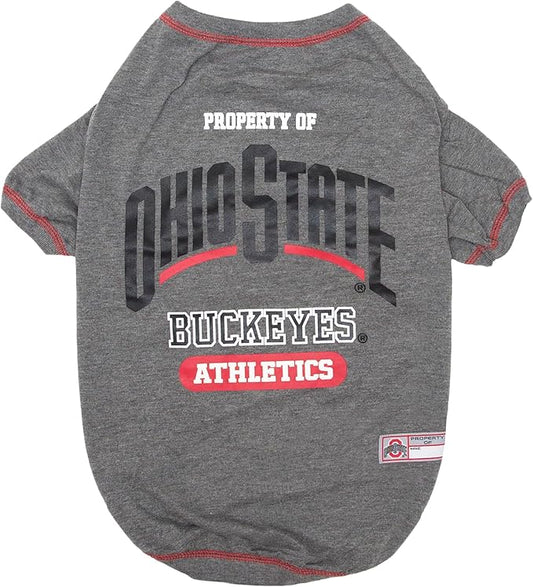 Pets First Collegiate OHIO STATE BUCKEYES Dog T-Shirt, Large. - Licensed Shirt for Pets Team Colored with Team Logos.- Premium Stretchable Materials for the Comfrot of your Dog & Cat.