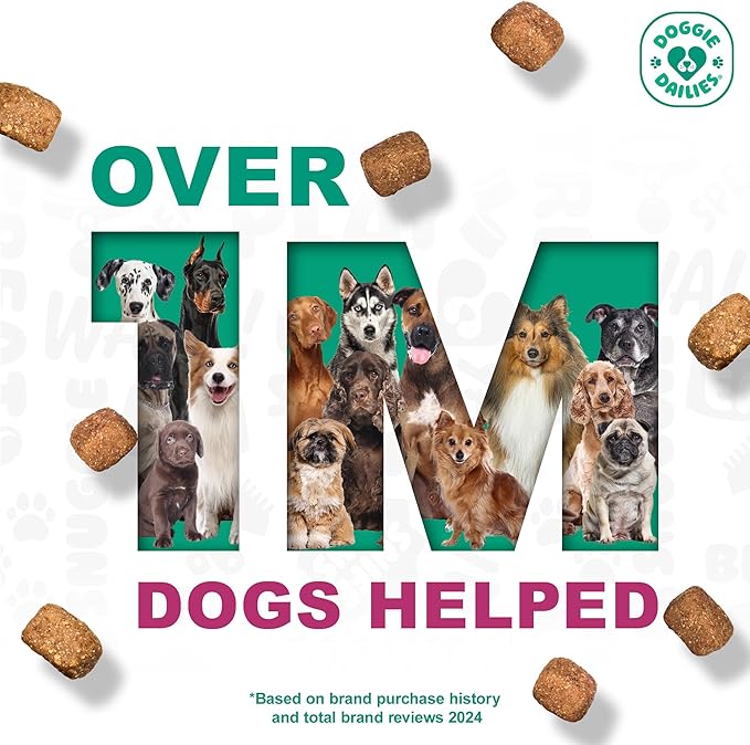 Doggie Dailies Probiotics for Dogs, Advanced Probiotics with Prebiotics, Promotes Digestive Health, Supports Immune System & Overall Health, Duck Flavor, 225 Chews