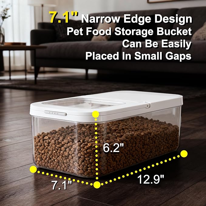 LivLab Mker Dog Food Storage Container - 6L/6KG/10LBS Pet Food Storage Containers With Lids & Scooper, BPA Free Airtight Storage Containers Store Dry Food For Kitchen Pantry