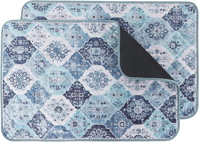 IEUUMLER Washable Pee Pads for Dogs, 2 Pack Reusable Non-Slip Grip, Super Absorbent Waterproof Puppy Pads for Potty Training, Playpen, Crate, Whelping Box EU011 (Blue, 36" x 48")