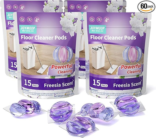 JOYMOOP Floor Cleaner for Mopping, 60 PCS Mopping Solution, Hardwood Floor Cleaner, Works Perfectly with Mop Bucket