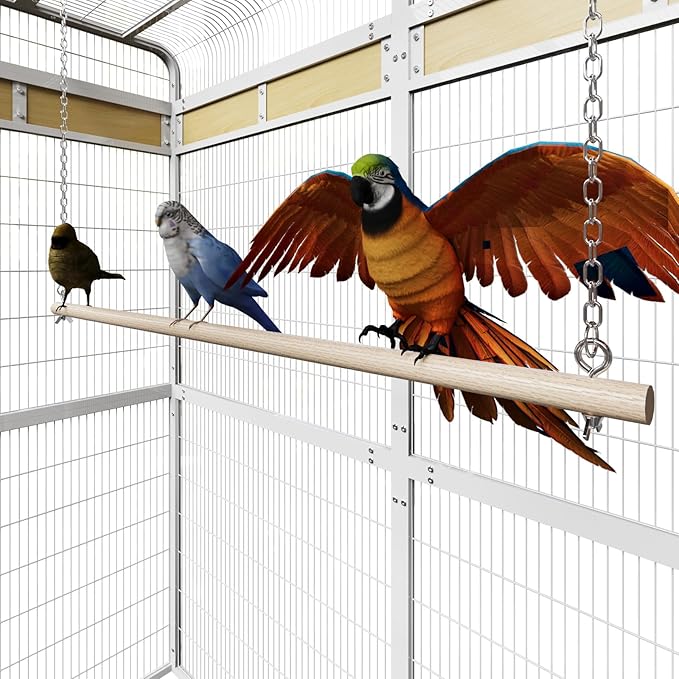 Large Bird Cage for Parakeets Outdoor Bird Aviary Parrot Cage with Perch, Birdcage for Macaws Canaries Parrots Budgie Lovebirds-White