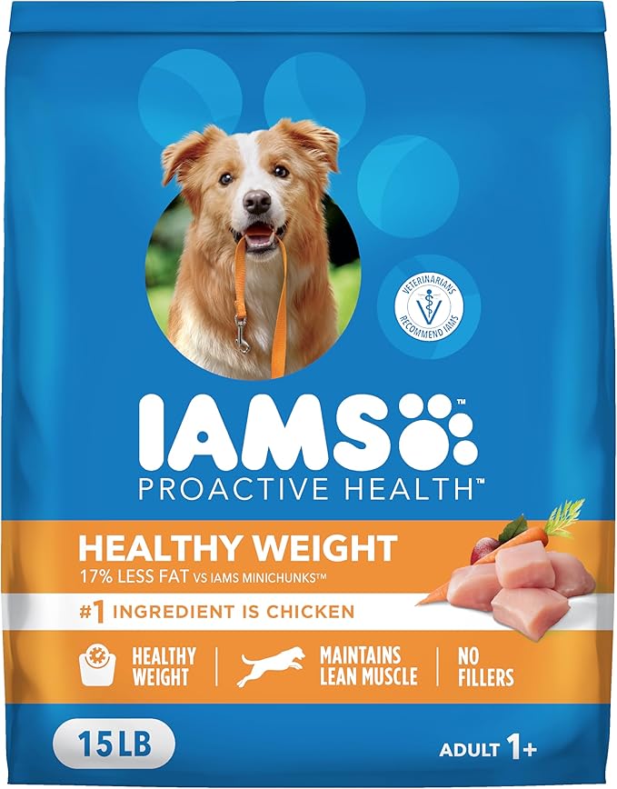 IAMS Proactive Health Healthy Weight Control Adult Dry Dog Food with Real Chicken, 15 lb. Bag