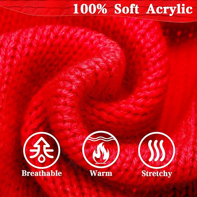 PUPTECK Winter Dog Cat Sweater Coat - Soft Cold Weather Clothes Knitwear for Kitties & Small Dogs Indoor Outdoor Walking Warm, Knitted Classic for Doggies Kitties Girls Boys, Red M