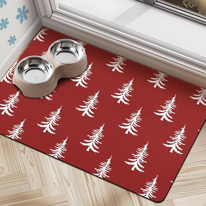 Dog Cat Food Mats for Floors, Absorbent Dog Bowl Mats for Food and Water, Quick Dry Non-Slip Pet Food Mat