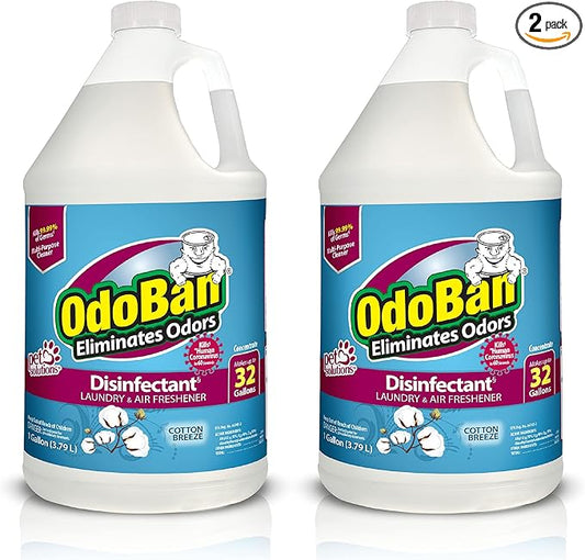 OdoBan Disinfectant Concentrate and Odor Eliminator, Made in the USA, Cotton Breeze Scent, 2 Gallons