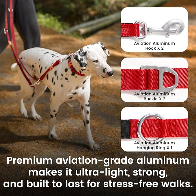 HOWGO 8-in-1 Multifunctional Hands Free Dog Training Leash with Padded Handle,8.5 FT Nylon Adjustable Length,Lightweight Aviation Aluminum,Crossbody Waist Leash for Puppy Medium Large Dogs (MintGreen)