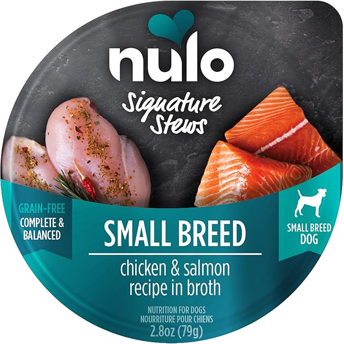 Nulo Small Breed Dog Signature Stew Chicken & Salmon in Broth, 24 x 2.8 oz Cup