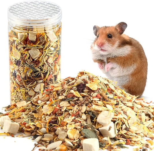 Gourmet Hamster & Gerbil Food, Dry Food for Hamsters-Supports Healthy Digestion and Healthy Teeth Unique Edible Treats for Guinea Pigs, Hamsters, Gerbils