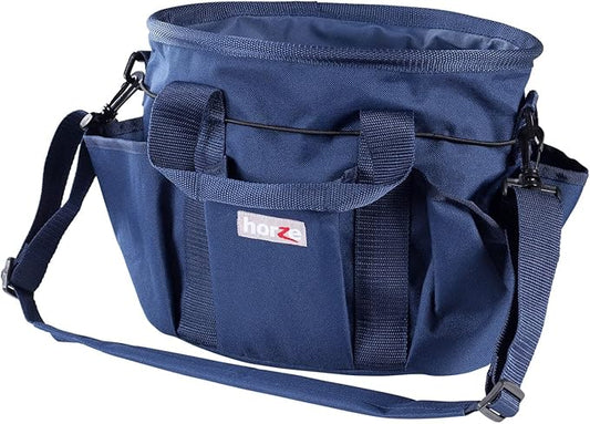 HORZE Grooming Tote Bag for Horses, Dogs with Shoulder Strap and 6 Pockets for Supplies | 12" x 8" x 9"