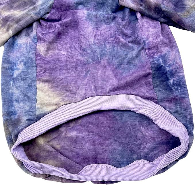 D.E.E Cotton Dog Shirts Large Tie Dye Dog Clothes Lightweight Girl Boy Big (Purple, M)