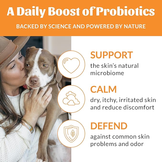 Skout's Honor Probiotic Pet Deodorizer Spray- Hydrating Daily-Use with Avocado Oil & Omega-3s, Microbiome Friendly Certiified, Paraben & Sulfate-Free, 97% Natural, 8oz, Honeysuckle