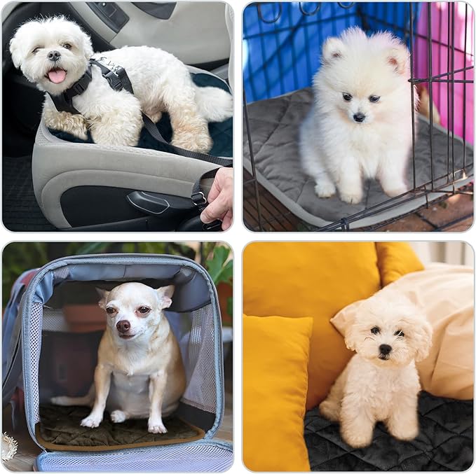 4 Pack Self Heating Cat Pad Self Warming Dog Mat Reflects Body Heat Extra Warm Thermal Pet Pad Washable Dog Cat Bed Crate Bed Mat Blanket(Mixing Colors,16 x 20 Inch)