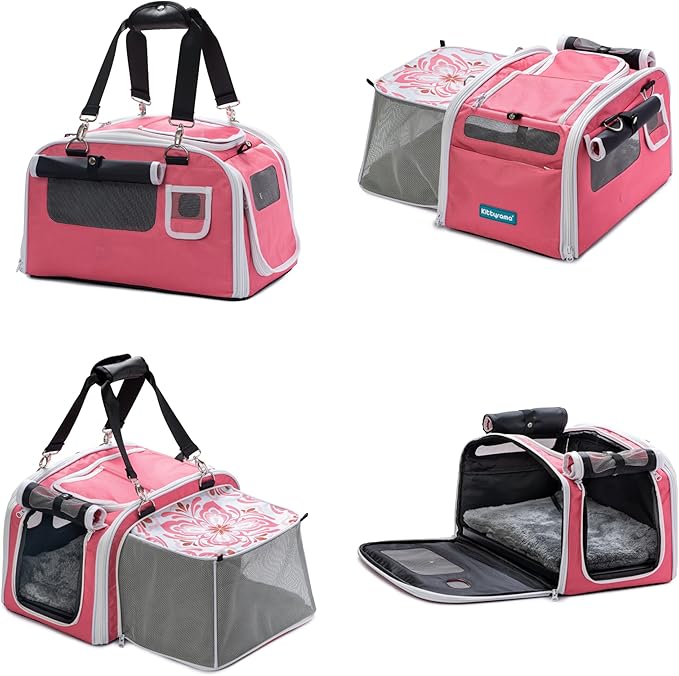 New Premium Soft-Sided 2-in-1 Kittyrama Cat Carrier & Home Hideaway – Vet-Recommended Calming Den, Dual-Use Lounge & Travel Carrier with SBS Zippers, Airline-Approved Under-Seat Fit