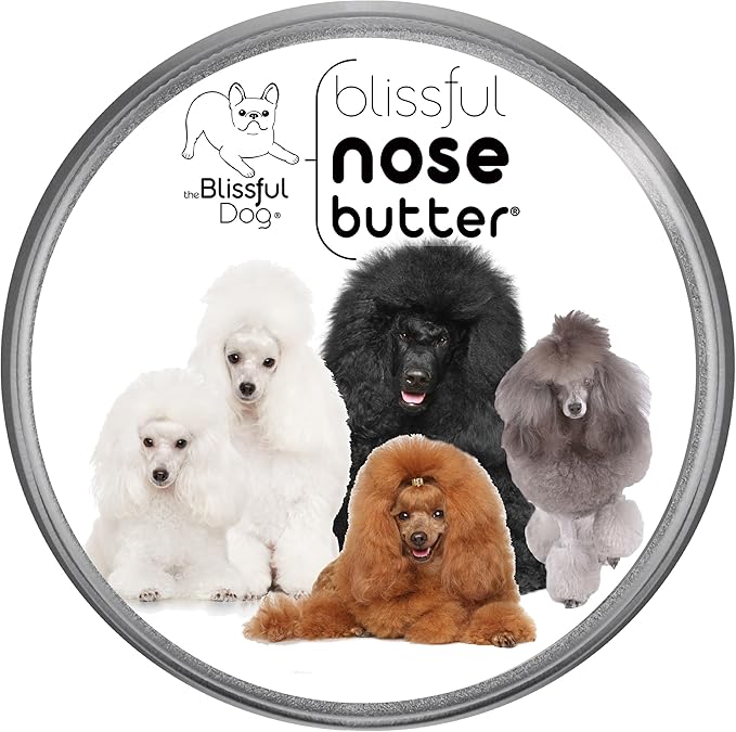 The Blissful Dog Poodle Nose Butter for Dry, Cracked Skin, Lick-Safe Dog Nose Balm with Moisturizing Shea Butter, Almond, Olive, and Essential Oils, Pet Supplies, Uncented, 2 oz.