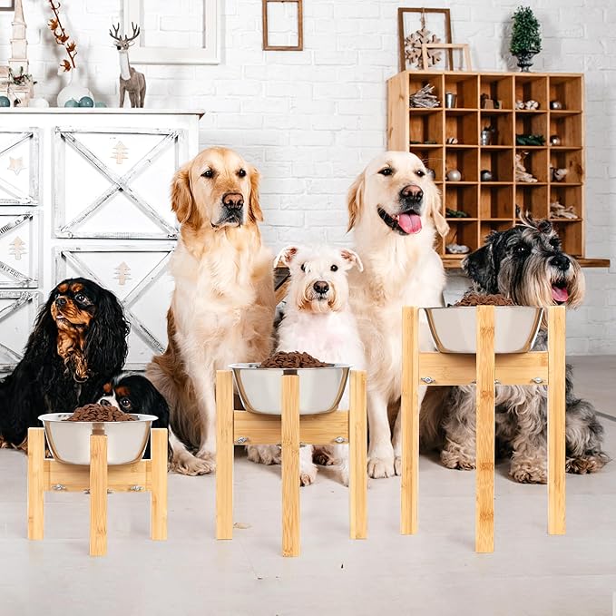 Elevated Dog Bowl Stand,Adjustable Dog Food Stand for 6”-8” Bowls,Single Dog Bowl Holder 7” Tall for Cats and Small Dogs