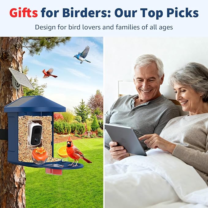 PeckCam® Bird Feeder with Camera with AI Identify 10000+ Birds Species, 3 Solar Panels, 2K Live View, Instant Arrival Alerts, Smart Bird House with Cam, Gift for Bird Lovers