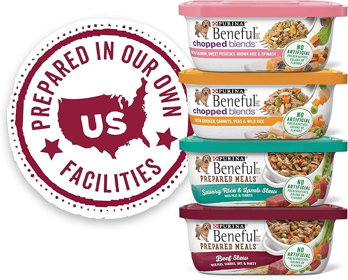 Purina Beneful Wet Dog Food Variety Pack, Prepared Meals & Chopped Blends - (16) 10 oz. Tubs
