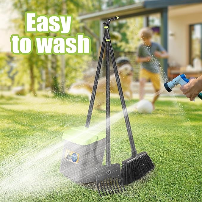 Pooper Scooper Swivel Bin & Rake Kit with 35 Bags – 46" Long Handle Heavy Duty Dog Poop Scooper with Bag Attachment, Yard Pet Waste Cleanup Tool for Large Medium Small Dogs