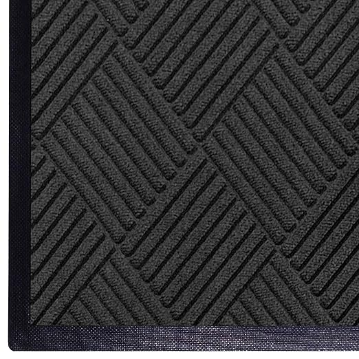M+A Matting WaterHog Diamond | Commercial-Grade Entrance Mat with Rubber Border – Indoor/Outdoor, Quick Drying, Stain Resistant Door Mat (Charcoal, 3' x 8')