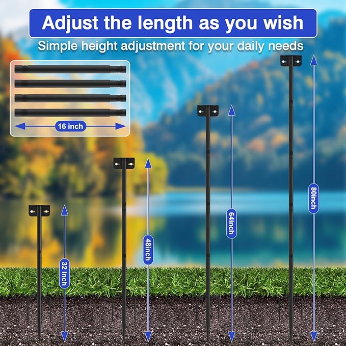 1 Pack 60 inch Adjustable Bird Feeder Pole,Bird House Pole Suitable for Feeders & BirdHouse,Weather Station,Heavy-Duty Rustproof Design,Enhance Outdoor Decor & Birdwatching Experience (1 PACK 60 inch)