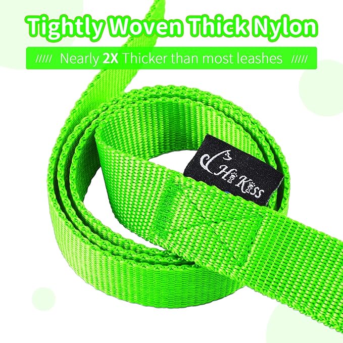 HIKISS Long Dog Leash Obedience Recall Training Agility Lead with Thickening Material for Large Dog - 15ft 20ft 30ft 50ft 100ft Training Leash(Green 20ft)