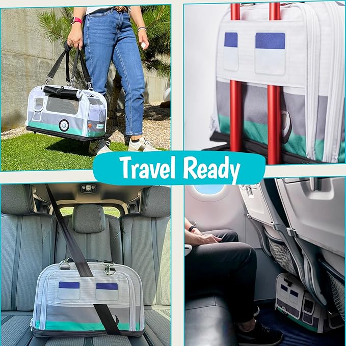 New Premium Soft-Sided 2-in-1 Kittyrama Cat Carrier & Home Hideaway – Vet-Recommended Calming Den, Dual-Use Lounge & Travel Carrier with SBS Zippers, Airline-Approved Under-Seat Fit