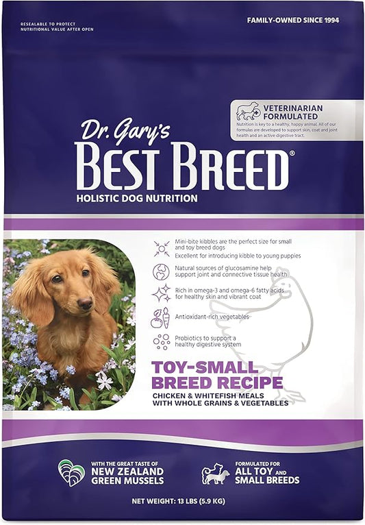 Best Breed Dr. Gary's Small Breed Recipe Made in USA [Natural Dry Dog Food for All Breeds and Sizes] - 13lbs