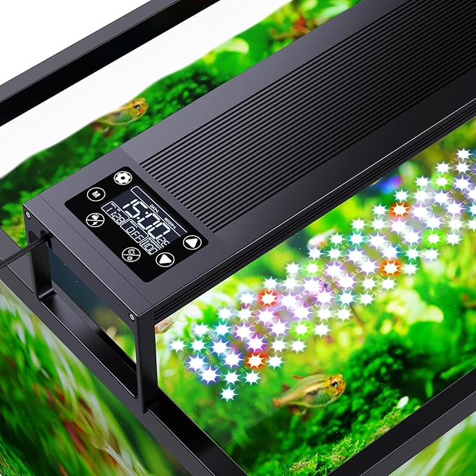 24/7 LED Aquarium Plant Light for 18-24 Inch Fish Tank, Auto On Off with Timer, 9 Colors, Adjustable Brightness, Daylight & Moonlight Mode, Full Spectrum Fish Tank Light for Plants, 26W