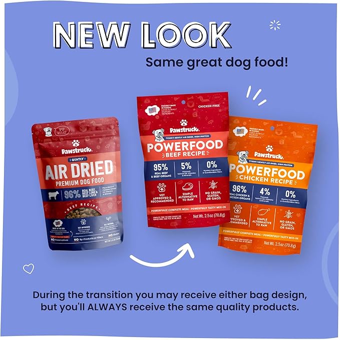 Pawstruck Air Dried Dog Food with Real Chicken, Grain Free, Made in USA, Non-GMO, Vet Recommended, High Protein Limited Ingredient Full-Feed, All Breeds & Ages, 2.5oz Trial Bag